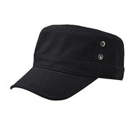 Mens Fashion Casual Pure Cotton Flat Top Sunshade Washing Hat Wanderhut Hut Live Cap (Black, One Size)