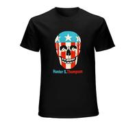 Men's Hunter S. Thompson Skull Logo Cotton T Shirt Black M