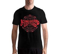 Mens King Gizzard and Lizard Wizard Round Neck Pure Cotton Short Sleeve Comfortable Adult Shirt.Shirts Top XL