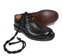 Mens Leather Ghillie Brogues, Scottish Brogues or Kilt Shoes, Sizes UK 7-11 (UK 8) Black