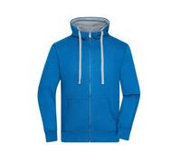 Men's Lifestyle Zip-Hoody Sweat-Jacke mit Reißverschluss und Kapuze blau/grau, Gr. L