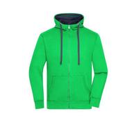Men's Lifestyle Zip-Hoody Sweat-Jacke mit Reißverschluss und Kapuze blau/grün, Gr. XXL