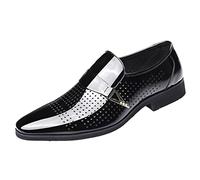 Mens Loafers Leather Driving Shoes For Men Fashion Metal Buckle Diamond Cutout Shoes Casual Breathable Business Office Shoes Classic Formal Dress Shoes Dance Party Shoes Premium Quality