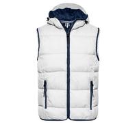Men's Maritime Vest Modische Steppweste mit angeschnittener Kapuze weiß/blau, Gr. XXL