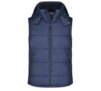 Men's Padded Vest Modische Steppweste mit abnehmbarer Kapuze blau, Gr. S