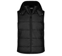 James & Nicholson - Herren Steppweste mit abnehmbarer Kapuze JN1004, schwarz, Größe XL