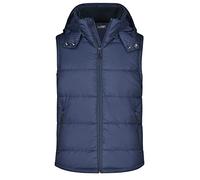 Men's Padded Vest Modische Steppweste mit abnehmbarer Kapuze blau, Gr. XXL