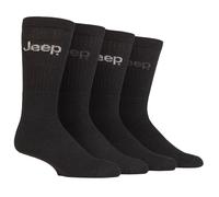 Mens Recycled Cotton Socken | Jeep | 4 Pack dick stricken voll gepolstert Boot Socken - schwarz / schwarz EU 39 - 45