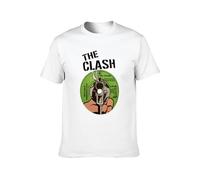 Men's Round Neck T-Shirt Mens Grey Clash White Man in Hammersmith Palais Record Cover Punk Cool and Breathable White XL