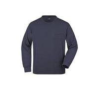 Men's Round Sweat Pocket Klassisches Sweatshirt mit Brusttasche blau, Gr. S