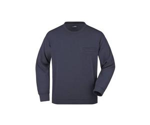 Men's Round Sweat Pocket Klassisches Sweatshirt mit Brusttasche blau, Gr. XXL