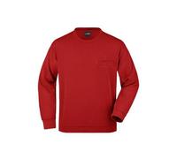 Men's Round Sweat Pocket Klassisches Sweatshirt mit Brusttasche rot, Gr. XXL