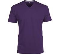 Men's Short-Sleeved V-Neck T-Shirt - Purple, XL, Herren