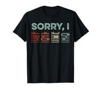Mens Sorry I-DGAF Hidden Message Guitar Chords Music Note T-Shirt