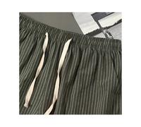 Men's Sports Shorts, Cotton Stripe Leisure Loose Quick Dry Workout Beach Surfing Fitness Shorts, Black (L)