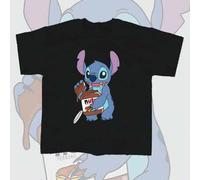 Men's summer T-shirt featuring a Disney Stitch print and made from pure cotton-an ideal gift for friends and family.