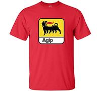 Mens T-Shirt Agip Oilrolium Gas Station Service Station Car Automotive Race Racin Outdoor Graphic T-Shirt Red XXL L