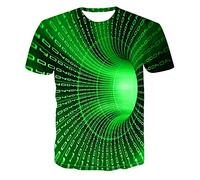 Men's T-Shirt Herren 3D Neuheit T-Shirts Männer Grafik Lustige T-Shirts 3D Gedruckt Rundhalsausschnitt Kurzarm Sommer Lässige T-Shirts Blusenoberteile (L,E-Grün)