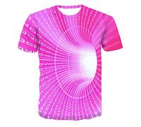 Men's T-Shirt Herren 3D Neuheit T-Shirts M鋘ner Grafik Lustige T-Shirts 3D Gedruckt Rundhalsausschnitt Kurzarm Sommer L鋝sige T-Shirts Blusenoberteile (L,E-Rosa)