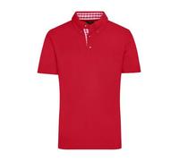 Men's Traditional Polo Klassisches Polo im Trachtenlook weiß/rot, Gr. M