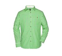 Men's Traditional Shirt Damen-Bluse und Herren-Hemd im klassischen Trachtenlook weiß/grün, Gr. 3XL