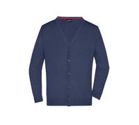Men's V-Neck Cardigan Klassische Baumwoll-Strickjacke blau, Gr. M