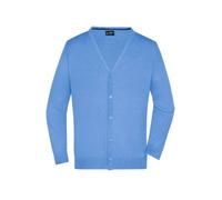 Men's V-Neck Cardigan Klassische Baumwoll-Strickjacke blau, Gr. XL