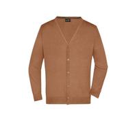 Men's V-Neck Cardigan Klassische Baumwoll-Strickjacke braun, Gr. XXL