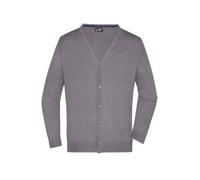 Men's V-Neck Cardigan Klassische Baumwoll-Strickjacke grau, Gr. L