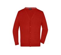 Men's V-Neck Cardigan Klassische Baumwoll-Strickjacke rot/weinrot, Gr. L