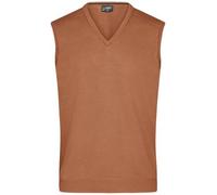 Men's V-Neck Pullunder Klassischer Baumwoll-Pullunder braun, Gr. S