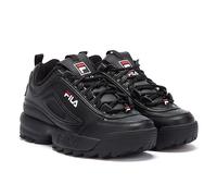 Mens Womens Fila Disruptor II Premium-Trainer - (Schwarz / Weiß / Fila Rot) EU 45.5 / UK 10.5