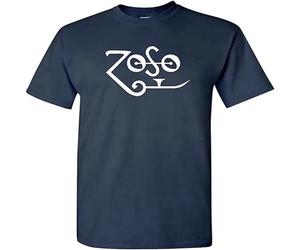 Men's Zoso T-Shirt - Jimmy Page Plant Zeppelin Rock Navy XXL