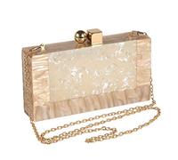 Menurra Frauen Acryl Abend Clutch Tasche Glitzer Marmor Geldbörse Handtasche für Hochzeit Cocktail Party Abschlussball, Champagner, 7.8"x4.1"x1.8"