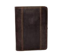 Menzo A5 Schreibmappe aus echten Leder, Dokumentenmappe, Damen und Herren, Mappe… (marrone)