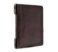 Menzo Schreibmappe aus echten Leder, Konferenzmappe, A4 Dokumentenmappe (marrone)