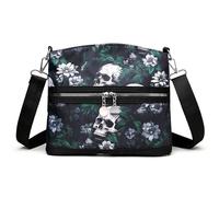 MEOKIM Damen Totenkopf Umhängetasche, Gothic Skull Wallet Y2k Rucksack Street Hippie Rucksack, Grün, Einheitsgröße