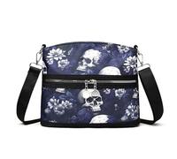 MEOKIM Damen Totenkopf Umhängetasche, Gothic Skull Wallet Y2k Rucksack Street Hippie Rucksack, Violett, Einheitsgröße