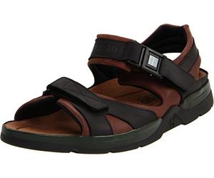 Mephisto Herren Hai Sandale, Dunkelbraun/Schwarz gewachst, 44 EU