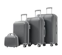 Merax Gepäckset 4-teilig (S/M/L/XL) Hartschalenkoffer, Kofferset mit Teleskopgriff, 360°-Doppelrollen, TSA-Schloss, L- und XL erweiterbar, ABS-Material, Antik Grau