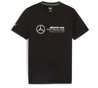 PUMA Herren T-Shirt - MAPF1 Mercedes Essential Logo Tee, Rundhals, Baumwolle, einfarbig Schwarz XL