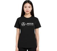 Mercedes-Benz AMG Petronas F1 MAPF Damen T-Shirt Baumwoll-Shirt mit großem Logo Kurzarm-Shirt 701227045 001 Schwarz M