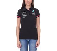 Mercedes-Benz AMG Petronas F1 MAPF1 Damen Baumwoll-Shirt Polo-Shirt mit Team- und Sponsoren-Logos Kurzarm-Shirt 701219231 001 Schwarz XXS