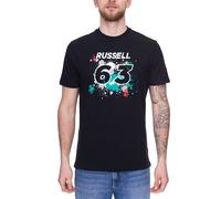 Mercedes-Benz AMG Petronas F1 MAPF1 FW George #63 Herren Baumwoll-Shirt mit George Russel Print Rundhals-Shirt 701220866 002 Schwarz S