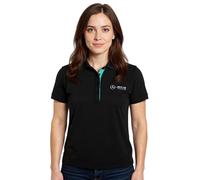 Mercedes-Benz AMG Petronas F1 MAPF1 Polo Damen Baumwoll-Shirt Polo-Shirt mit Team-Logos und farblichen Akzenten Kurzarm-Shirt 701227044 001 Schwarz M