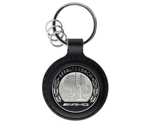 Mercedes-Benz AMG Schlüsselanhänger Affalterbach schwarz silber Edelstahl Leder