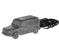 Mercedes-Benz G-Klasse Schlüsselanhänger, Anthrazit/Schwarz, Edelstahl/Zinkdruckguss, PVD-beschichtet, mit verschraubbarem Karabiner und 3 Minispaltringen