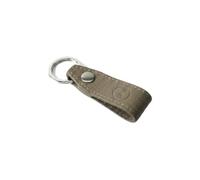 Mercedes-Benz Original Schlüsselanhänger aus Saffiano-Leder Taupe, mit Metallring und eingraviertem Logo