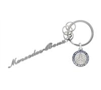 Mercedes-Benz Schlüsselanhänger Classic Schriftzug silberfarben Edelstahl