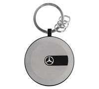 Mercedes-Benz Schlüsselanhaenger G-Klasse Ersatzradkasten, Edelstahl, Schwarz/Silber, Matt, 8,5 cm, mit Großem Spaltring und 3 Minispaltringen